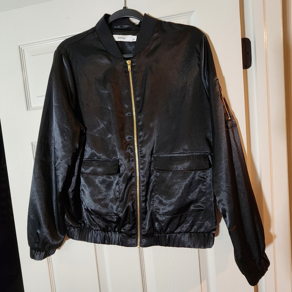JustFab Satin Jacket, L